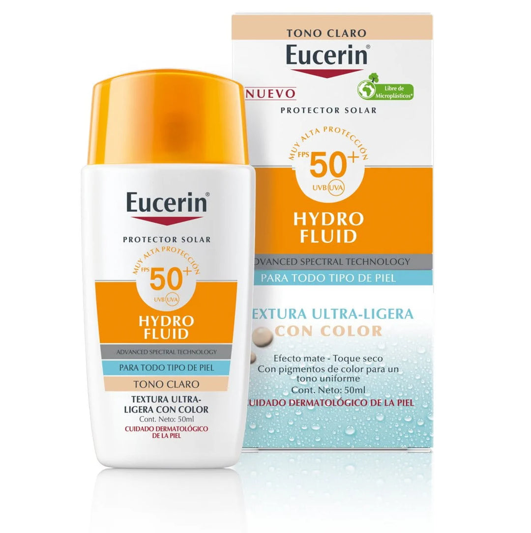 Eucerin | Sun Hydrofluid 50ml FPS 50 | Protector Facial Ultra Ligero con Color Tono Claro