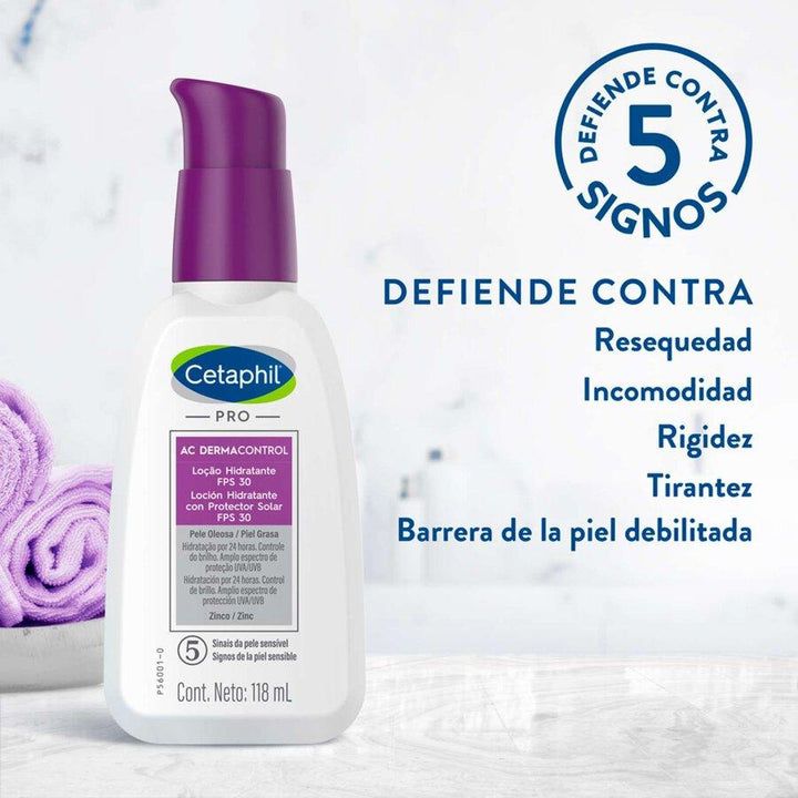 Cetaphil | PRO AC Dermacontrol 118 ml | Loción Hidratante Facial con FPS 30