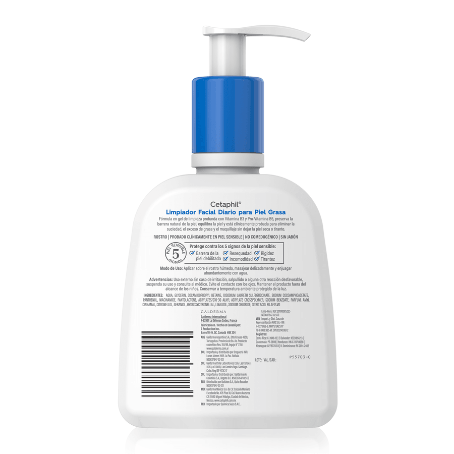 Cetaphil | Gel Limpiador Facial Diario para Piel Grasa 237 ML