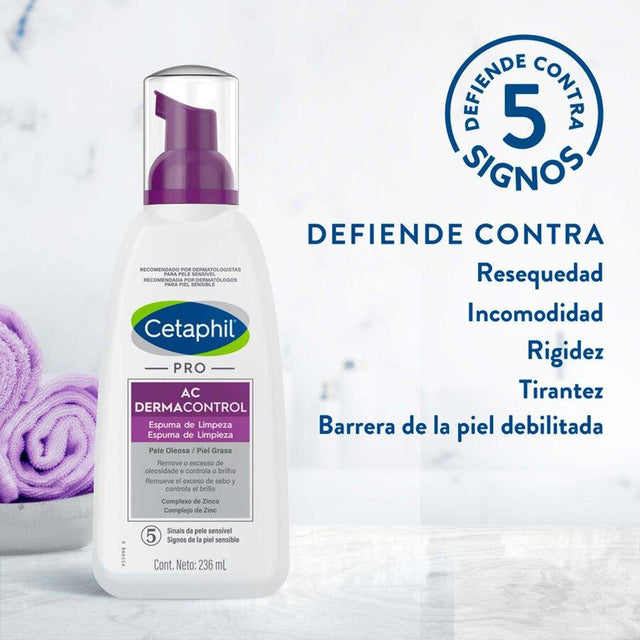 Cetaphil | PRO AC Dermacontrol Espuma de Limpieza 236 ML | Espuma de Limpieza