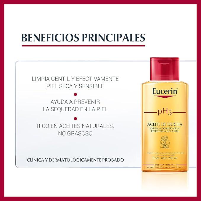 Eucerin | Aceite de Ducha de 75ml para piel sensible, hidrata y limpia profundamente