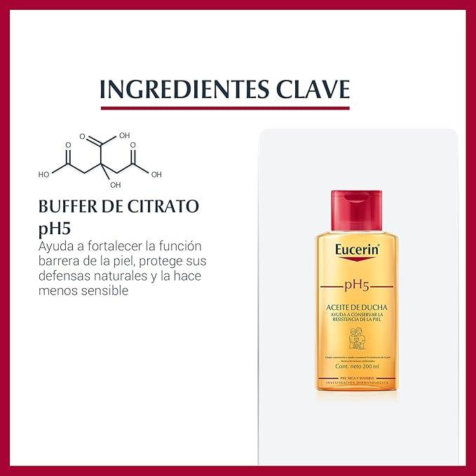 Eucerin | Aceite de Ducha de 75ml para piel sensible, hidrata y limpia profundamente