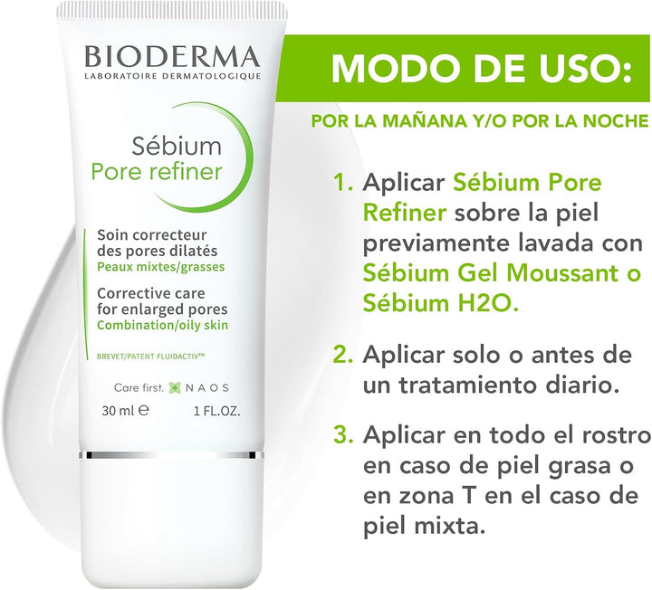 Bioderma | Sebium Pore Refiner 30 ml | Cierra Poros Piel Grasa