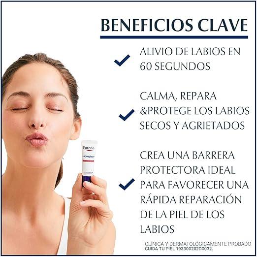 Eucerin Aquaphor S.O.S. 10ml | Bálasmo Labial Hidratante y Reparador con Vitamina E