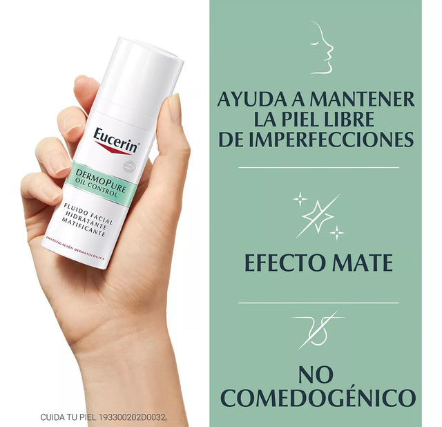 Eucerin DermoPure | Fluido Facial Multifuncional 50ml | Controla el Brillo Facial