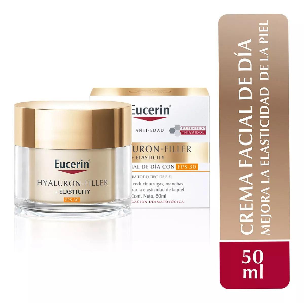 Eucerin Hyaluron Filler + Elasticity 50ml | Crema Facial de Día con Protector Solar FPS 30.