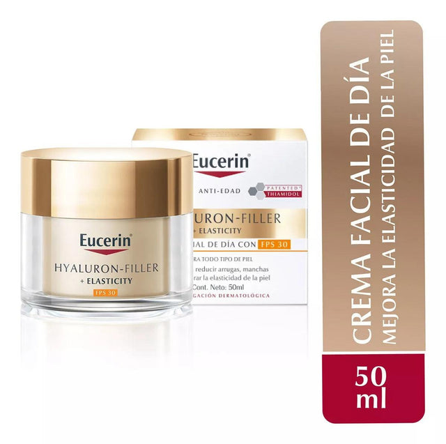 Eucerin Hyaluron Filler + Elasticity 50ml | Crema Facial de Día con Protector Solar FPS 30.
