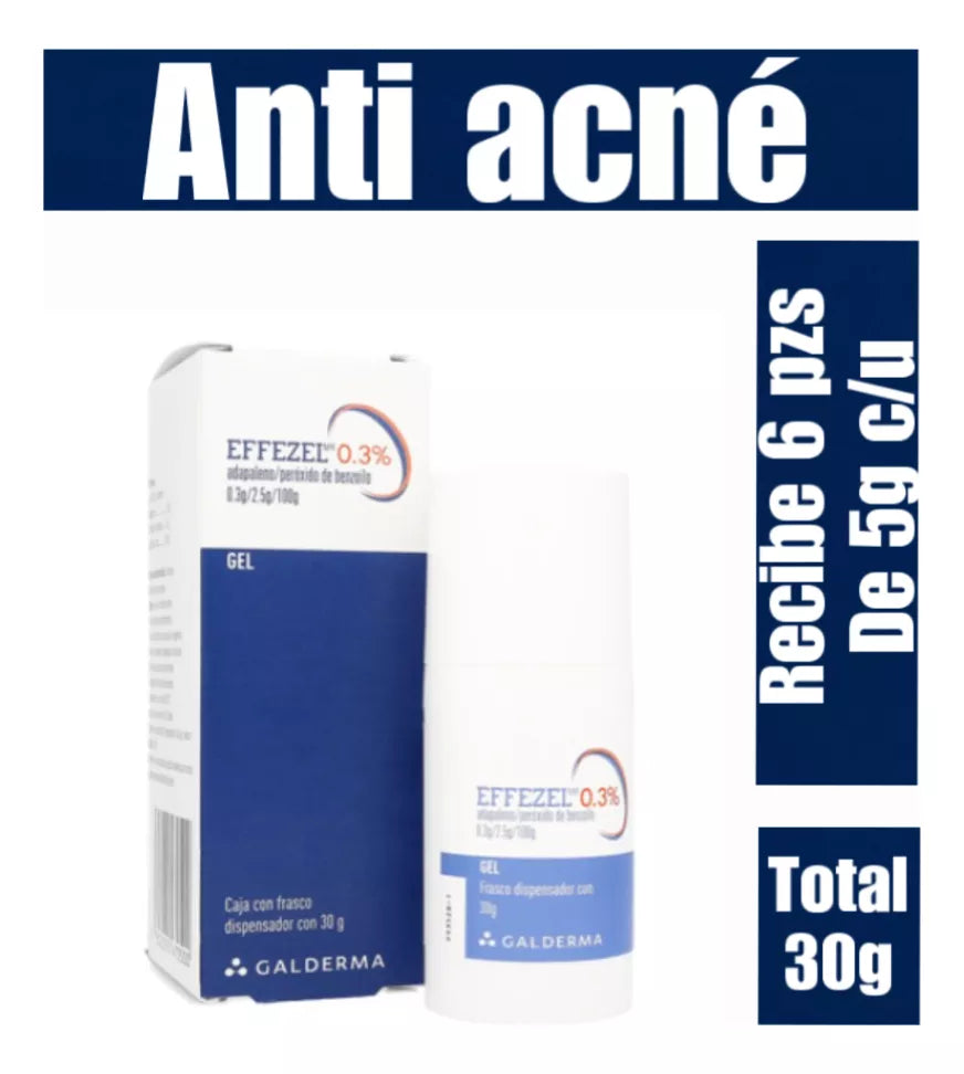Effezel Gel Dispensador | Tratamiento Tópico 30 g | Eficaz para el Acné Moderado a Severo
