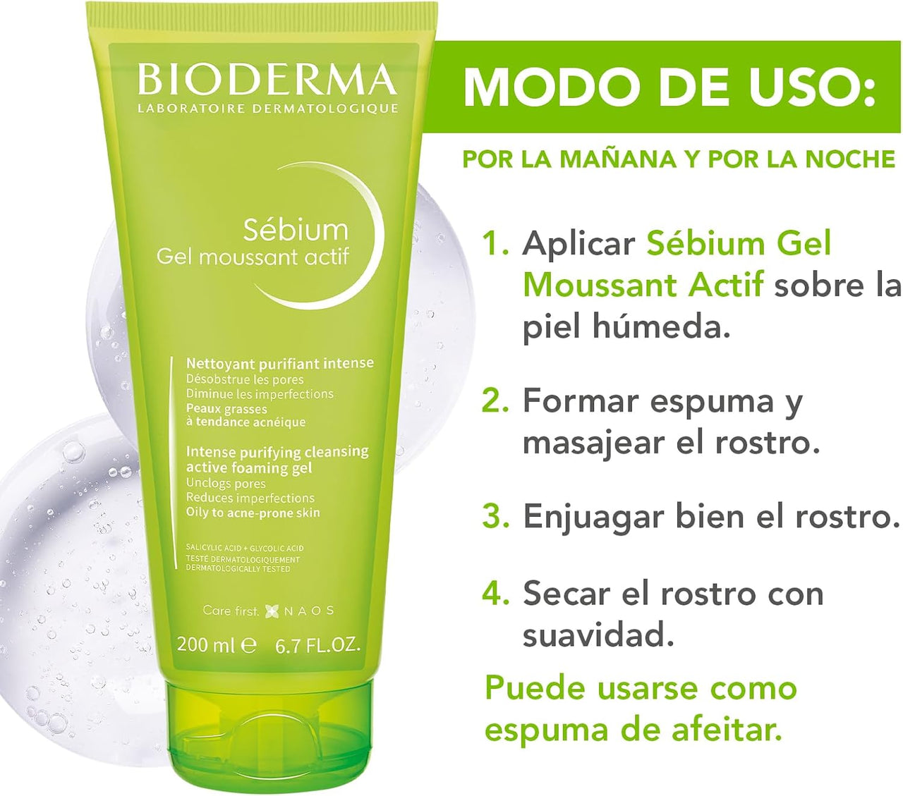 Bioderma | Sébium Gel Moussant Actif 200 ml | Piel Grasa/Acné
