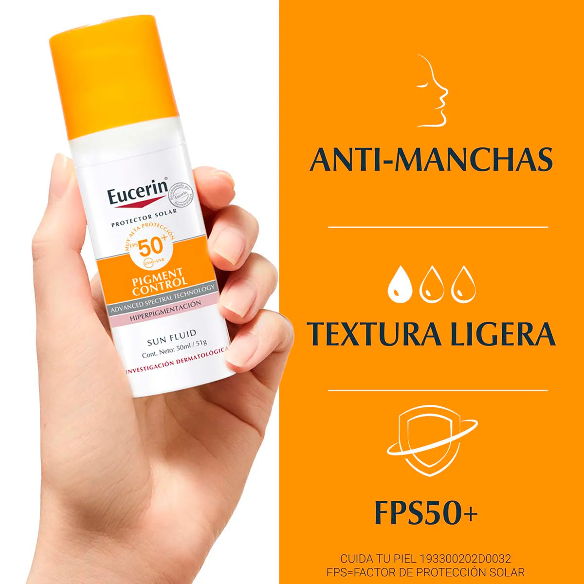 Eucerin | Protector Solar Facial de Alto Espectro FPS 50+ | Protege Contra los Rayos UVA / UVB