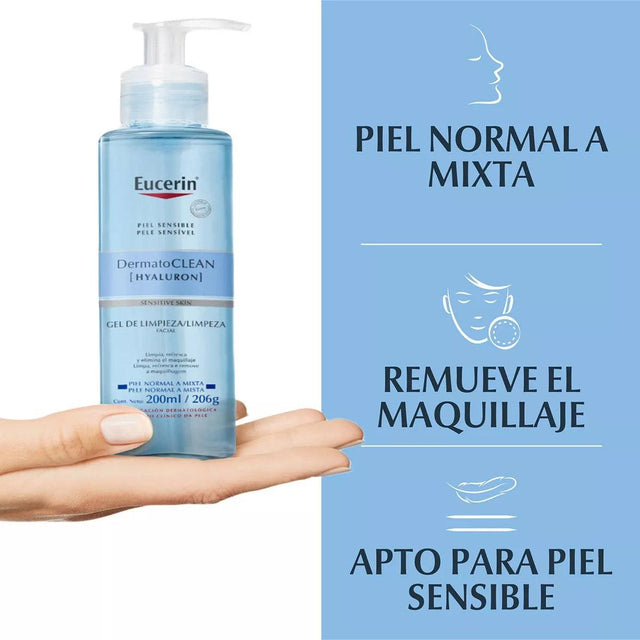 Eucerin | Gel Limpiador Facial de Piel Sensible | Limpieza Profunda Sin Resecar la Piel