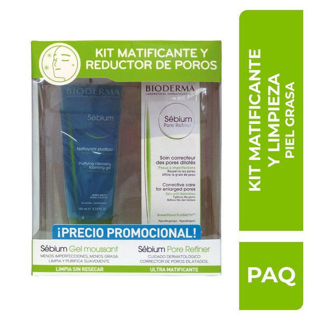 BIODERMA KIT SEBIUM PORE REFINER + SEBIUM GEL 100 ML