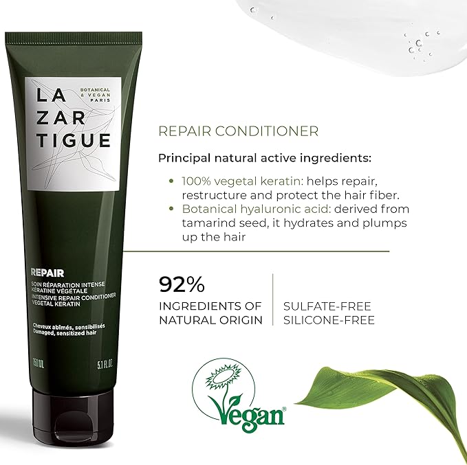 Lazartigue | Acondicionador Vegano de 150ml que Repara Hidrata y Fortalece el Cabello