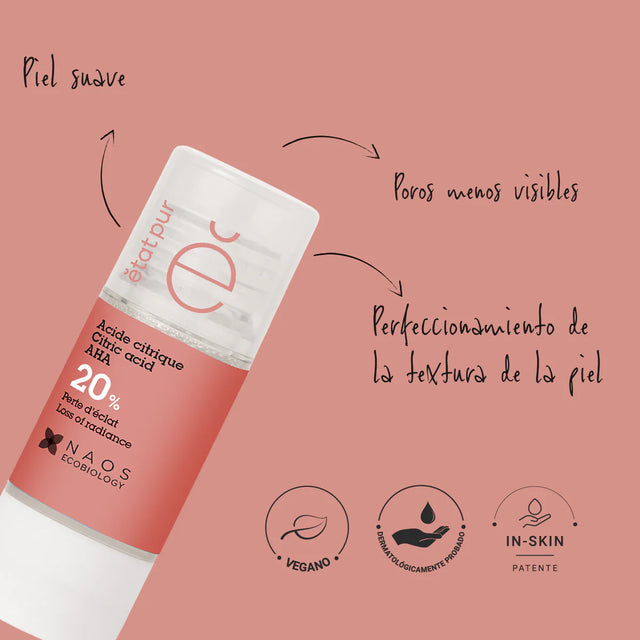 Etat Pur | Actif Ácido Cítrico Puro AHA 20% | 15 ML