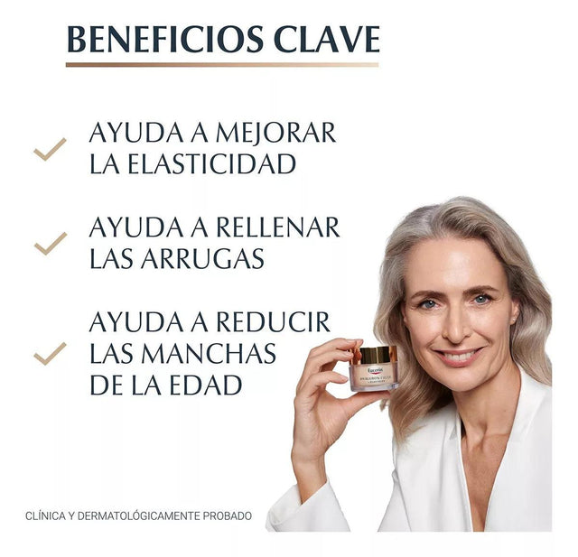 Eucerin Hyaluron Filler + Elasticity 50ml | Crema Facial de Día con Protector Solar FPS 30.