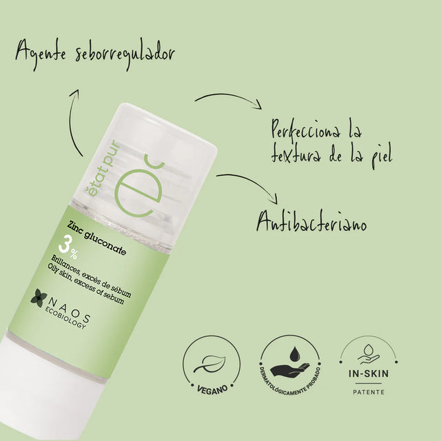 Etat Pur | Gluconato de Zinc 3% | 15 ML