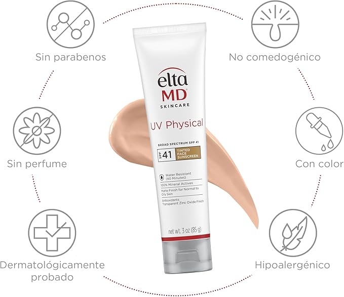 Elta MD UV Physical | Protector Solar Mineral con Color y de Amplio Espectro SPF41