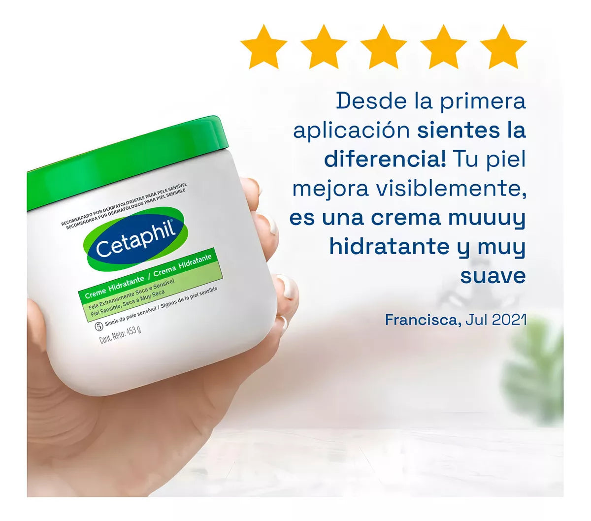 Cetaphil | Crema Hidratante 453g/ 250g | Piel Sensible, Seca y Muy Seca