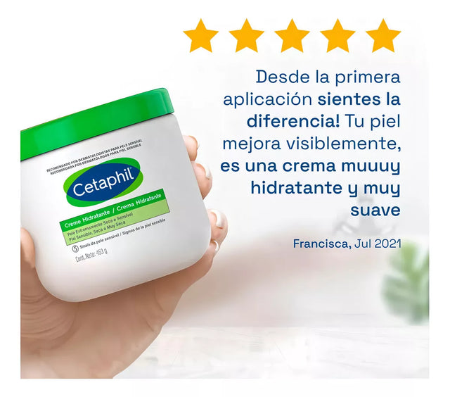 Cetaphil | Crema Hidratante 453g | Piel Sensible, Seca y Muy Seca