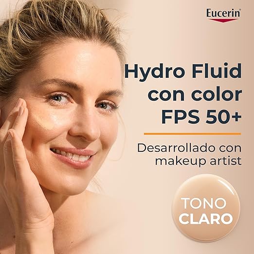 Eucerin | Sun Hydrofluid 50ml FPS 50 | Protector Facial Ultra Ligero con Color Tono Claro