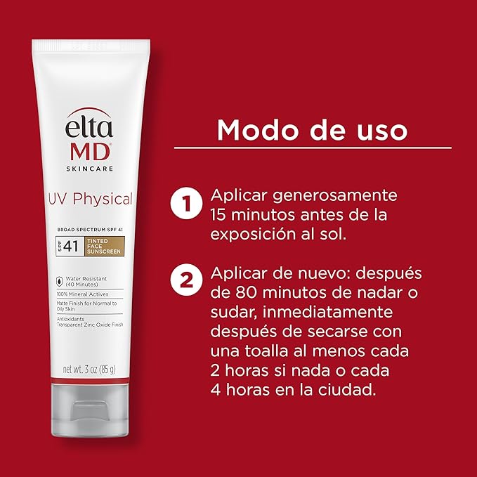 Elta MD UV Physical | Protector Solar Mineral con Color y de Amplio Espectro SPF41