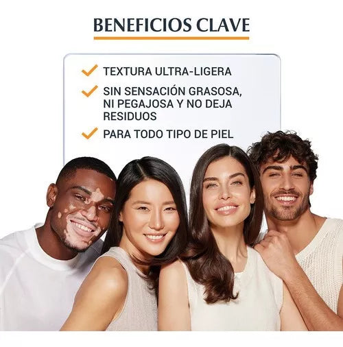 Eucerin Hydro Fluid | Protector Solar Ultraligero 50SPF+ 50ml | Filtros UVA/UVB y Antioxidantes.