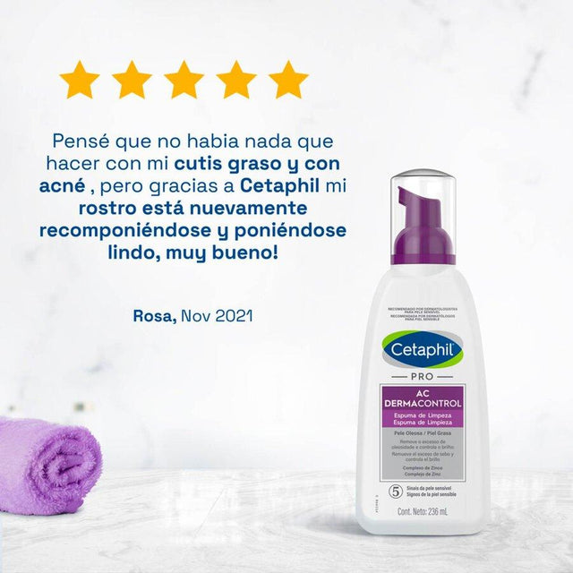 Cetaphil | PRO AC Dermacontrol Espuma de Limpieza 236 ML | Espuma de Limpieza