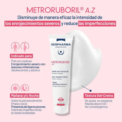 Metroruboril AZ Antirojez Rosacea Piel Sensible | 30 ml