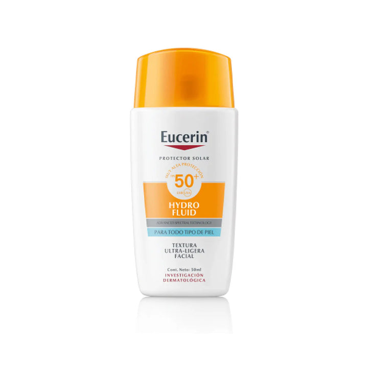 Eucerin Hydro Fluid | Protector Solar Ultraligero 50SPF+ 50ml | Filtros UVA/UVB y Antioxidantes.