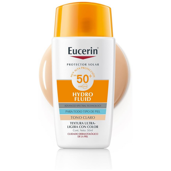 Eucerin | Sun Hydrofluid 50ml FPS 50 | Protector Facial Ultra Ligero con Color Tono Claro