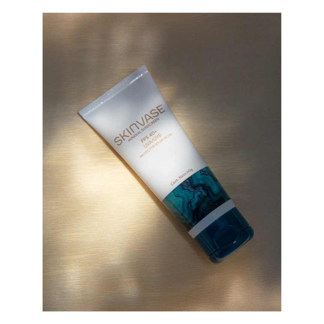 Skinvase | Protector Mineral Facial FPS 40+ | Contra Rayos UVA/UVB | 60gr