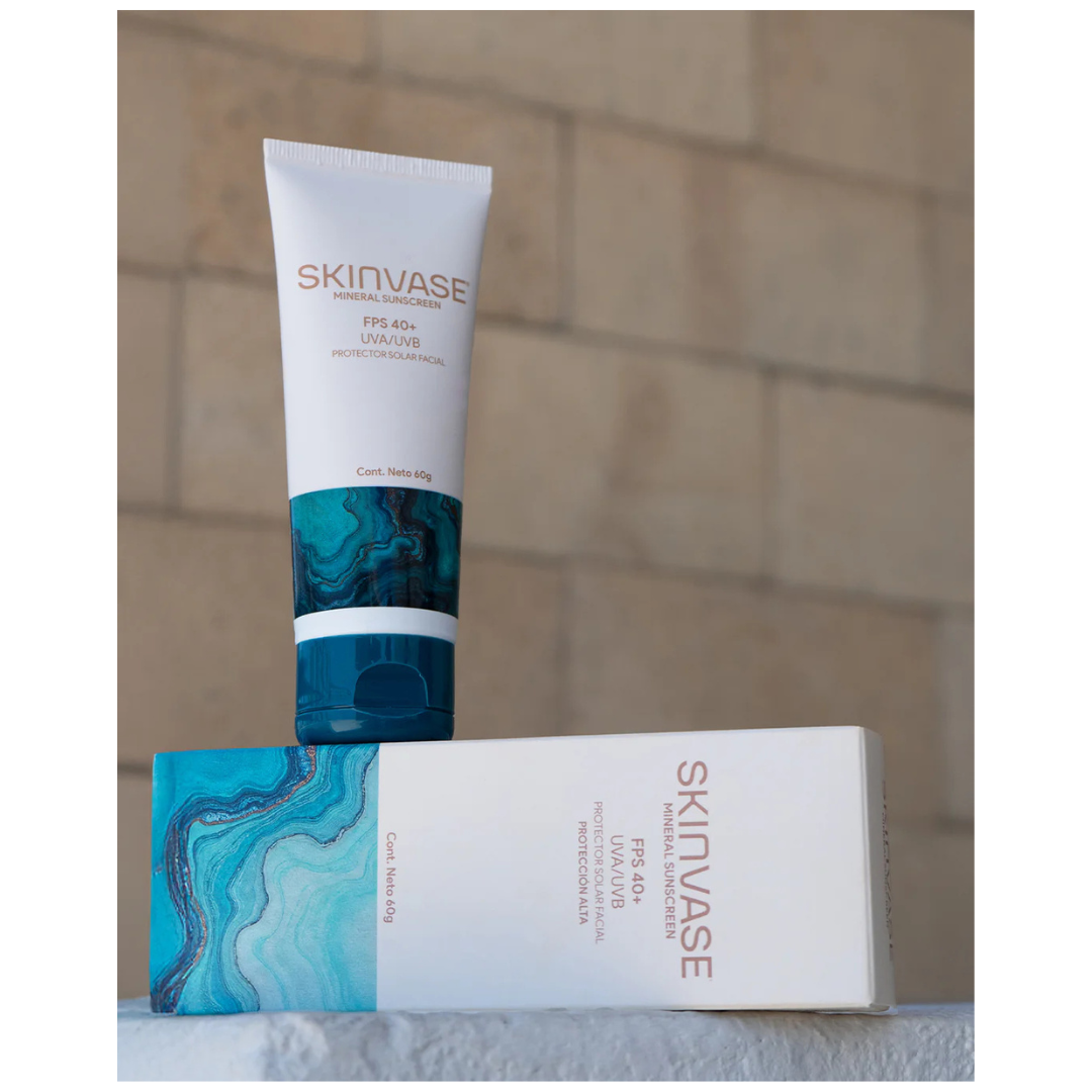 Skinvase | Protector Mineral Facial FPS 40+ | Contra Rayos UVA/UVB | 60gr