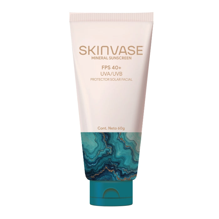 Skinvase | Protector Mineral Facial FPS 40+ | Contra Rayos UVA/UVB | 60gr