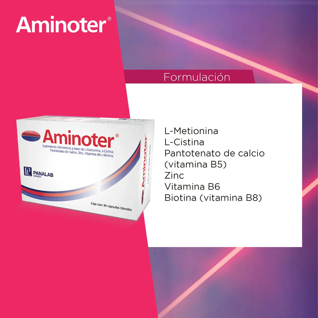 Aminoter | Suplemento Alimenticio | 30 cápsulas | Para la  Caída del Cabello