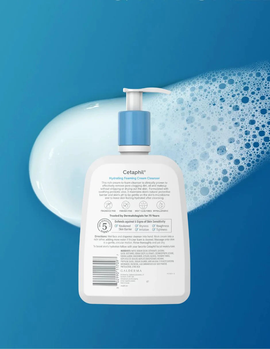 CETAPHIL | CREMA LIMPIADORA ESPUMOSA HIDRATANTE | 473ML