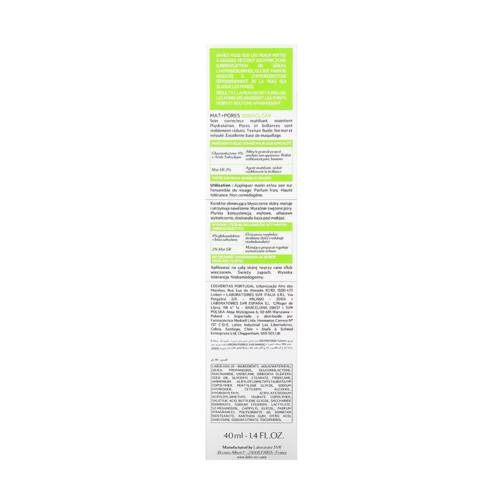 SVR | Sebiaclear MAT+PORES | 40 ML