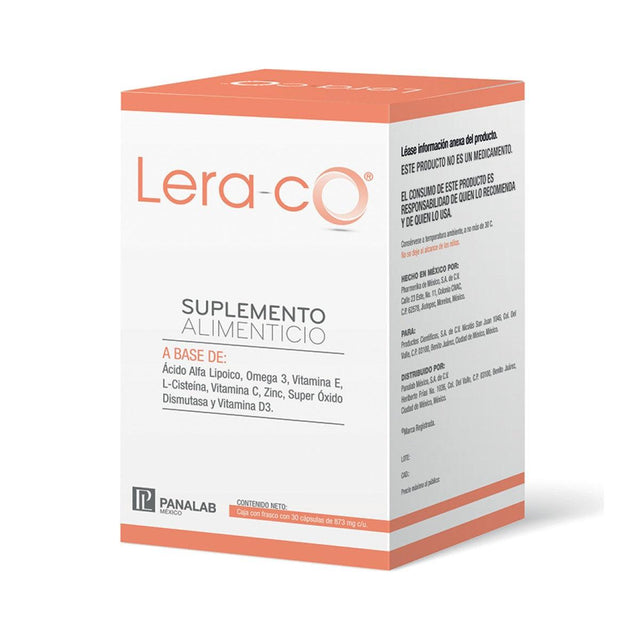 Lera-Co | Suplemento Alimenticio con 30 Cápsulas | Antioxidante con Cisteína.